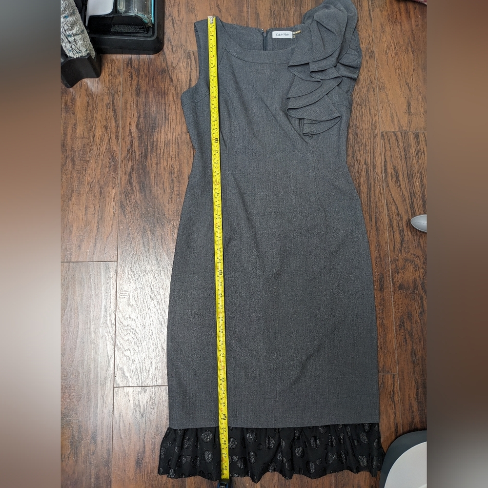 Calvin Klein Ruffle Shoulder Dress - Picture 2 of 9